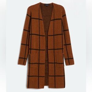 Chic Brown Checkered Cardigan